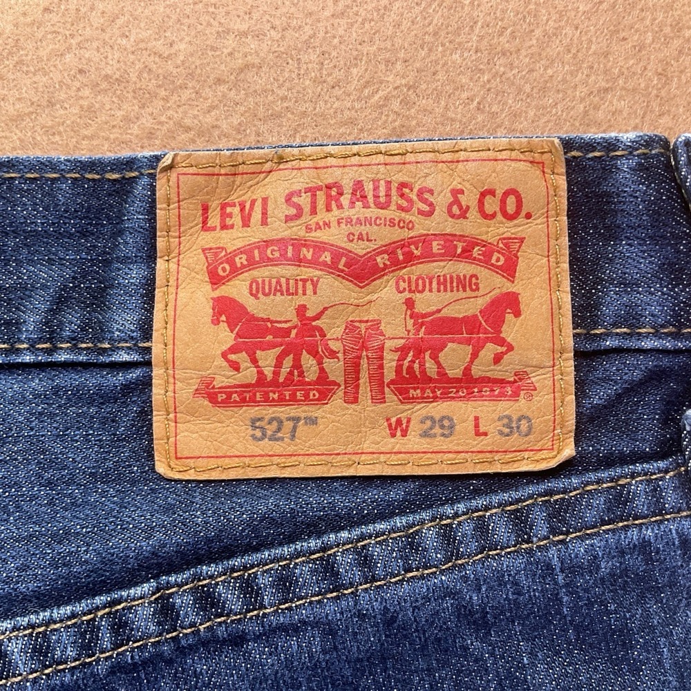 Levi Strauss 527 Slim Bootcut Jeans Mens 29x30 Dark Wash Blue Waterless